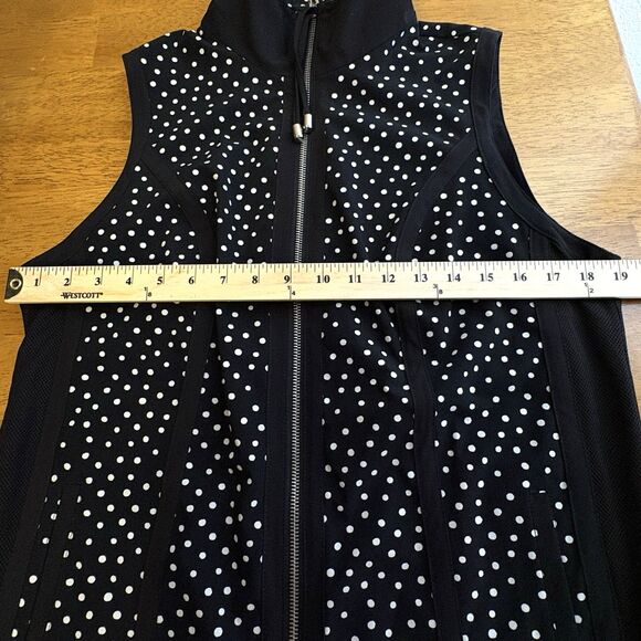 Zenergy by Chico's Black and White Polka Dot Vest Size 1 Small - Picture 5 of 6
